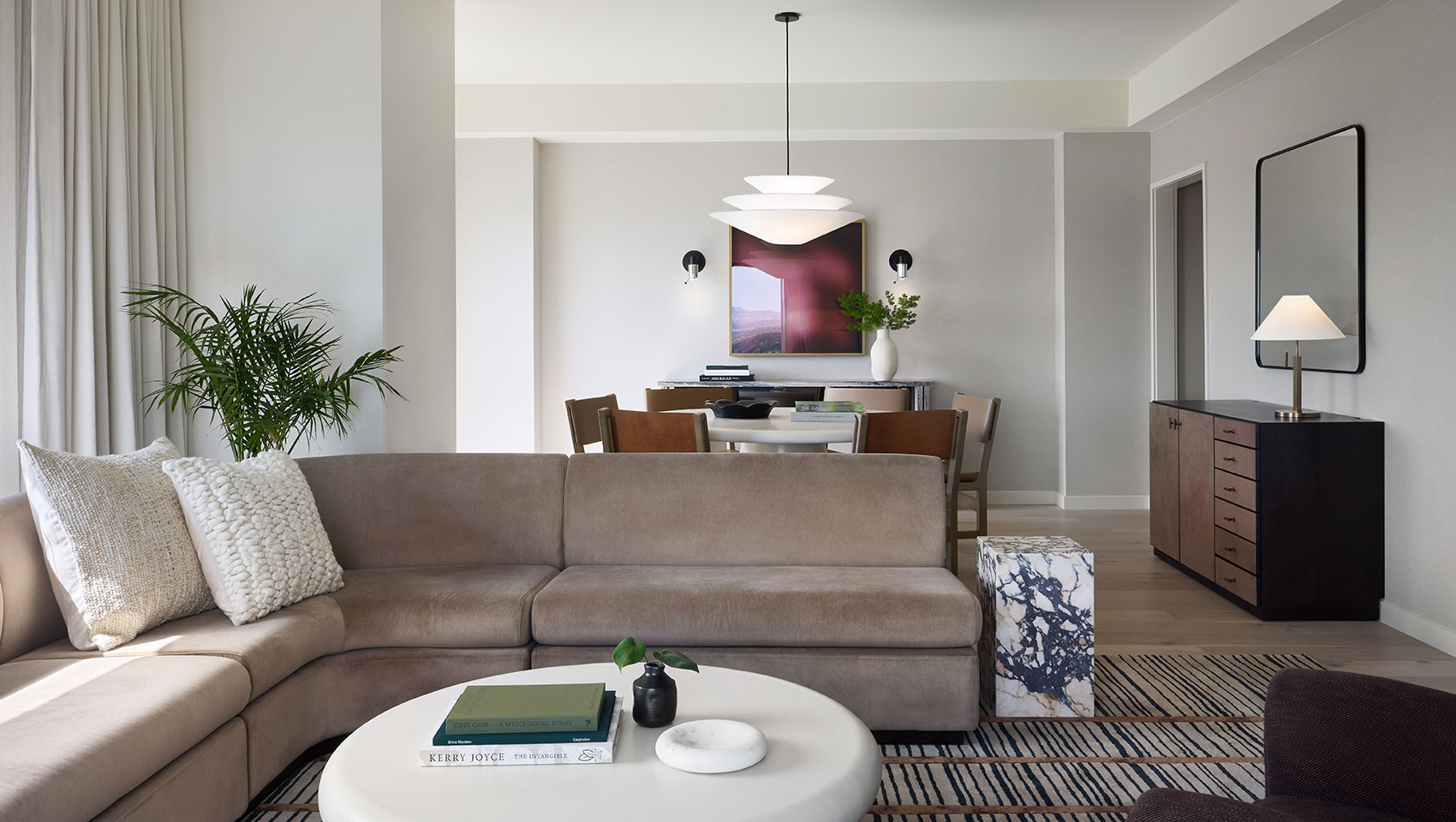 Linden Penthouse Living and Dining Area