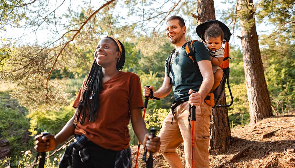 Family on a hike