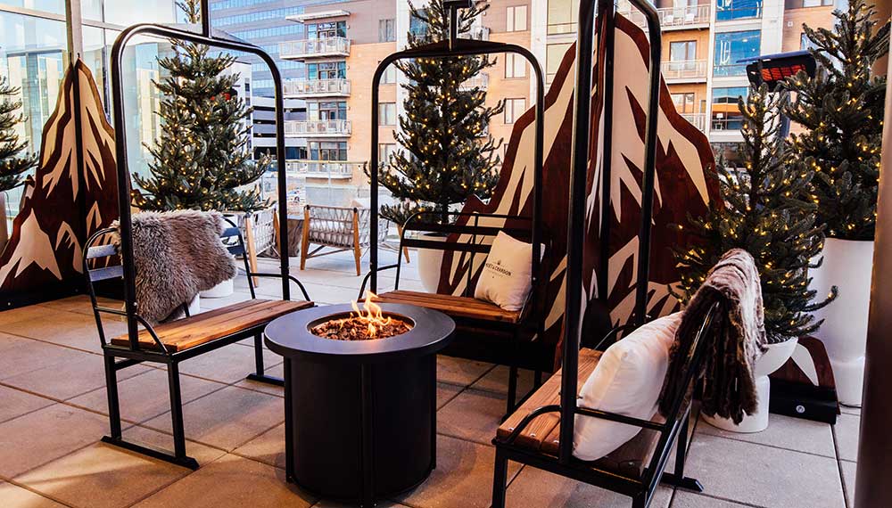 Claret Winter Chalet Rooftop